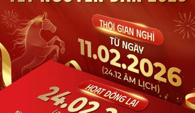 THÔNG BÁO LỊCH NGHỈ TẾT NGUYÊN ĐÁN 2026